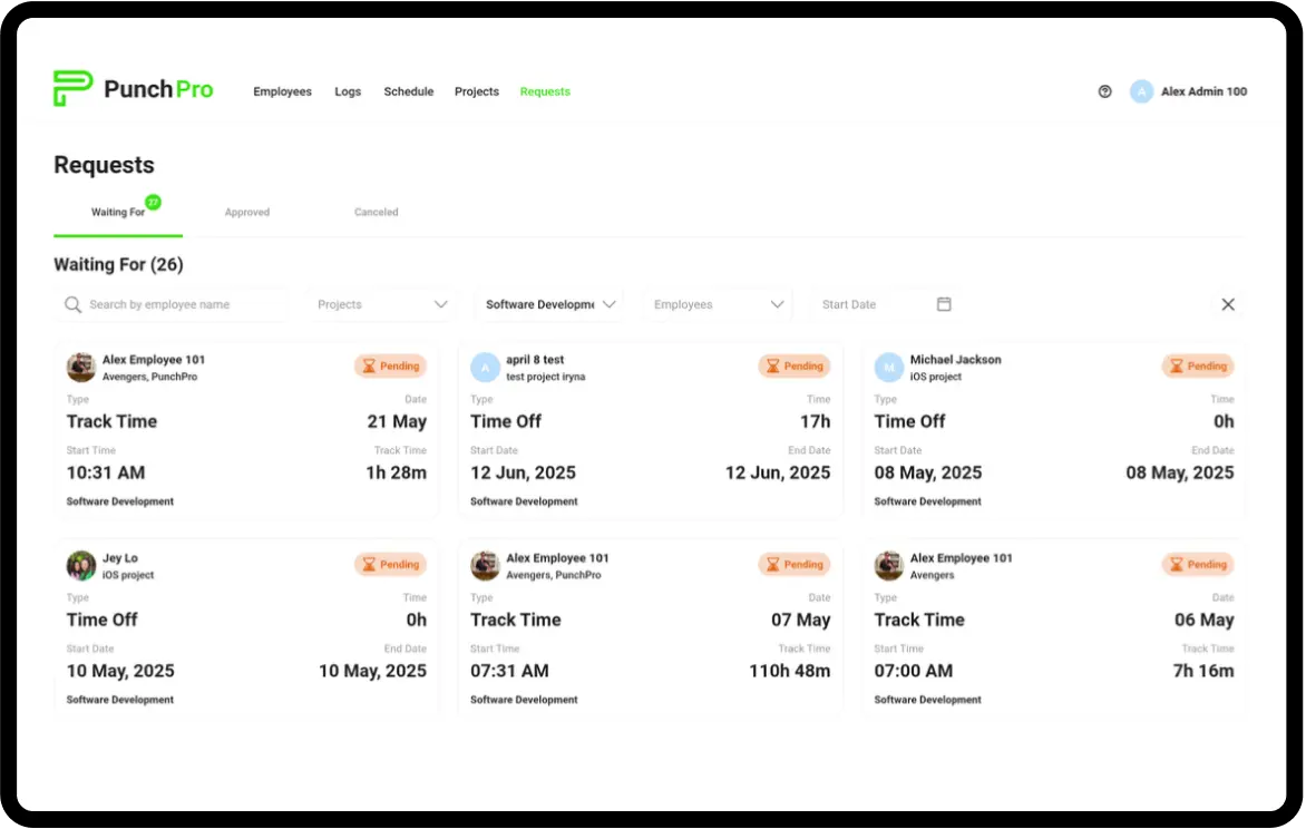 Custom PTO policies interface