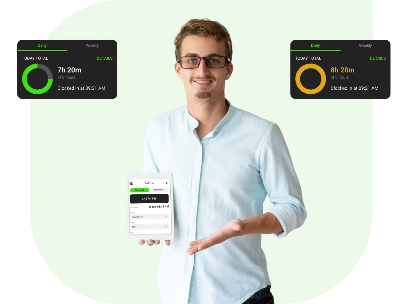 Person with multiple PunchPro screens