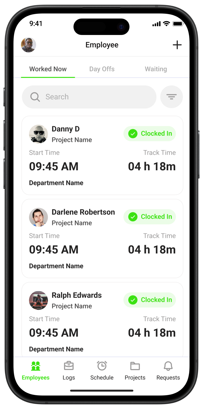 Clock in from anywhere on mobile